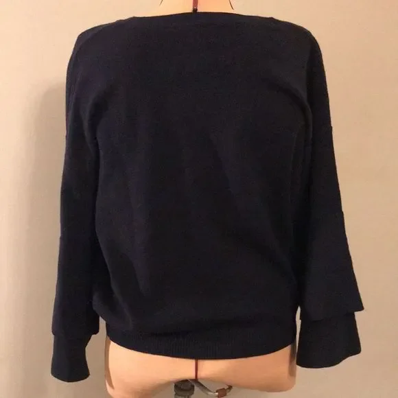 Blu Pepper Floral Embroidered Blue Sweater - Size Large - Picture 9 of 11